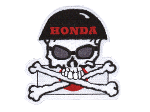 Honda 3 inch skull w/ crossbones patch